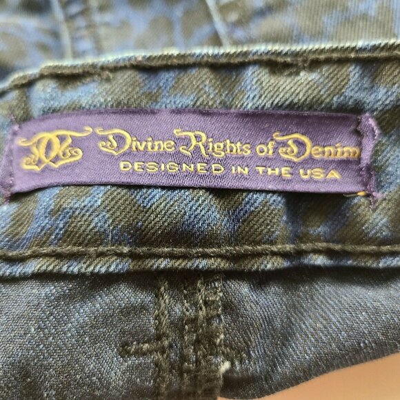 Divine Rights of Denim Jeans Womens Size 27 Skinny Low Rise Leopard Print Pants - Picture 4 of 7